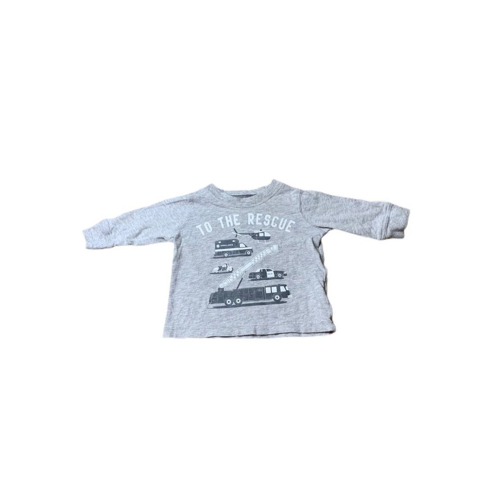 Carter's Grey Long-sleeve Emergency Vehicle Shirt 3 M